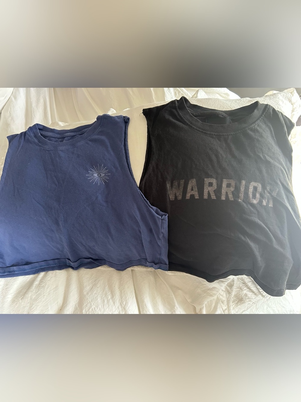 FIVE Spiritual Gangster Graphic Crop, Cut-off Tank Tops. Workout, 4-med, 1-larg - Picture 7 of 12